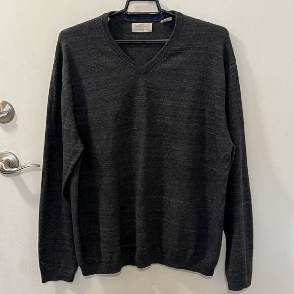 Weatherproof Vintage Mens Gray V-Neck Sweater 100% Cotton Sz XL - Picture 2 of 12